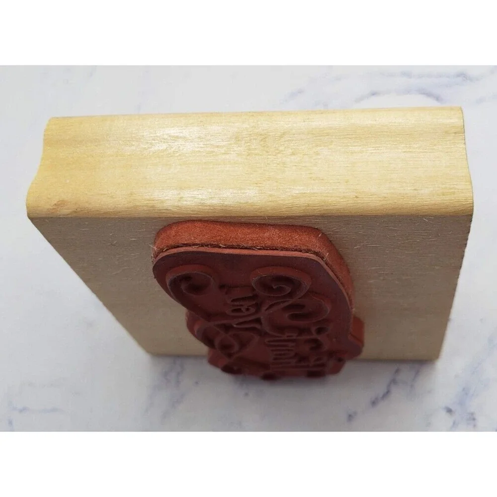 Thank You Elegant Script Anita's Wood Mounted Rubber Stamp Wood